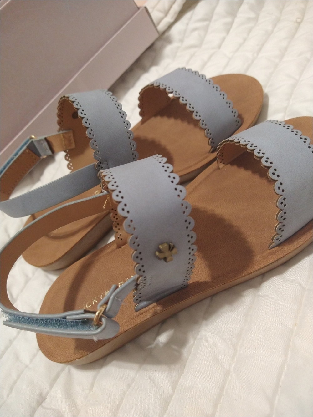 Lucky Brand Light Blue Girl's Scalloped Sandals  Size 3